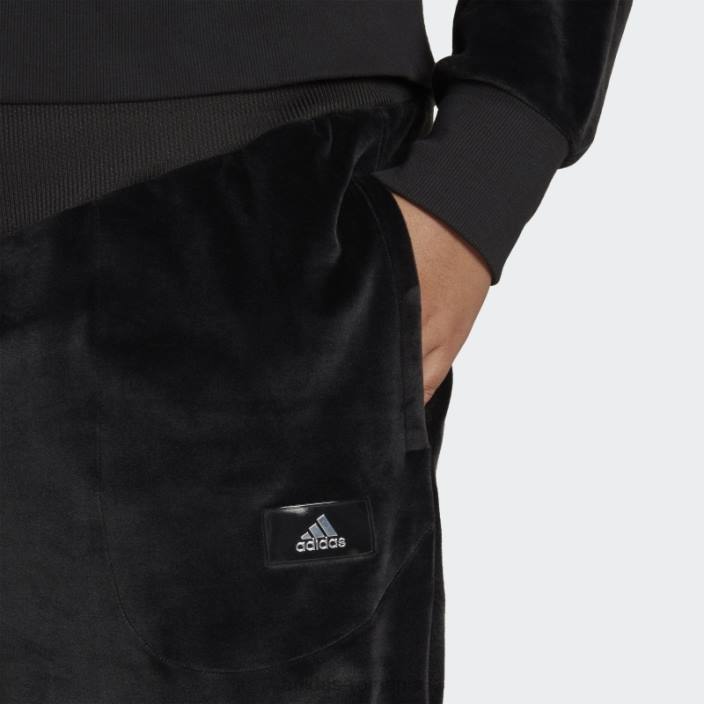 Adidas pantaloni de jogging negri din velur confortabil Holidayz (mărime plus) femei negru 2JBN10763