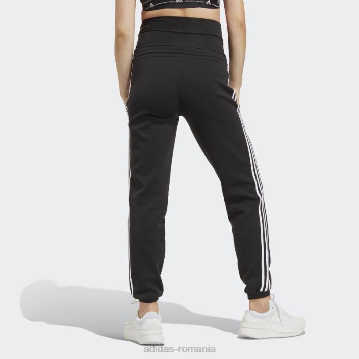 Adidas pantaloni de maternitate negri femei alb negru 2JBN9740