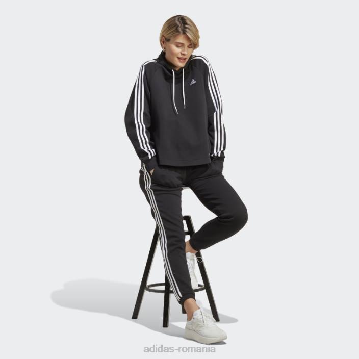 Adidas pantaloni de maternitate negri femei alb negru 2JBN9740