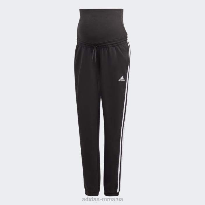Adidas pantaloni de maternitate negri femei alb negru 2JBN9740