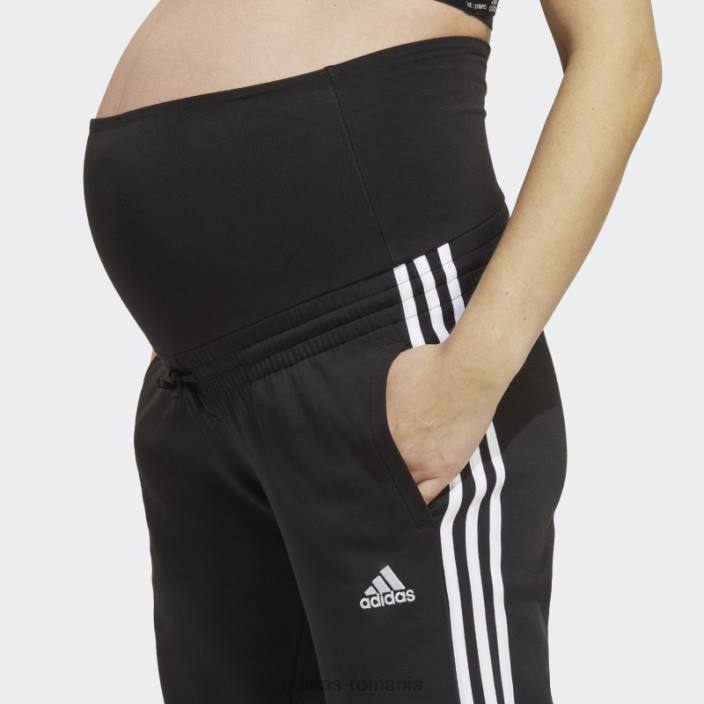 Adidas pantaloni de maternitate negri femei alb negru 2JBN9740