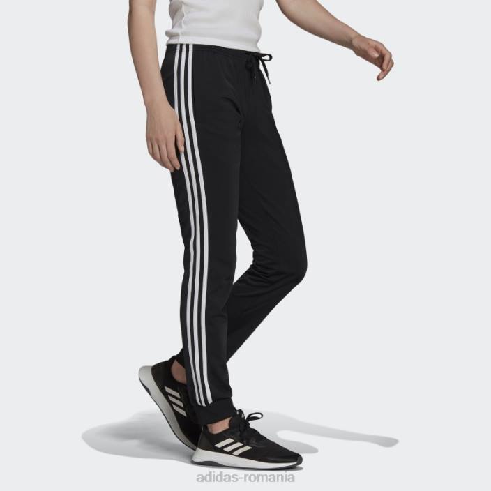 Adidas pantaloni de încălzire negru primegreen essentials, subțiri, conici, cu trei dungi femei negru 2JBN16475