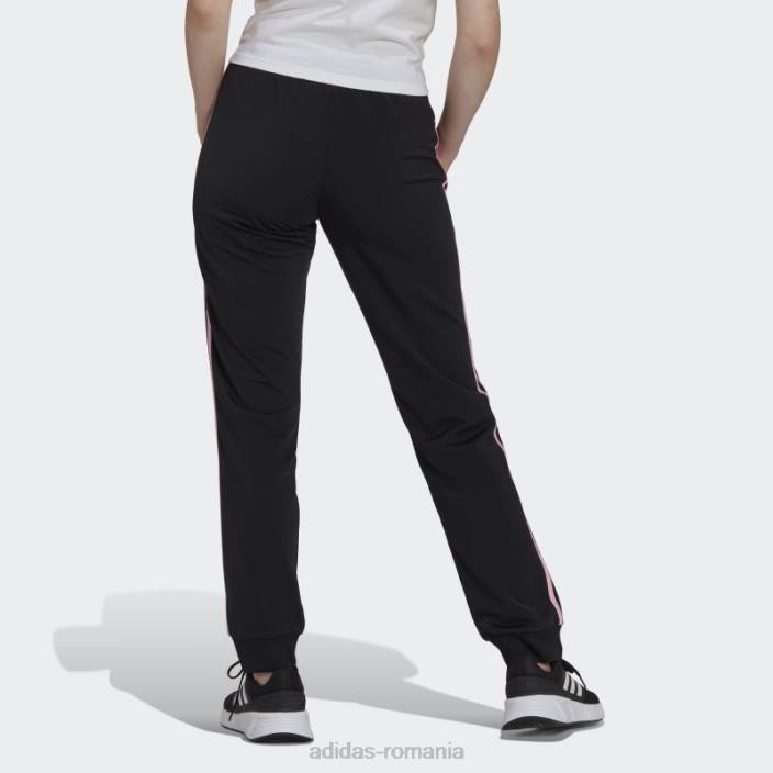 Adidas pantaloni de încălzire primegreen essentials, subțiri, conici, cu 3 dungi, roz adevărat femei negru/roz adevărat 2JBN9923