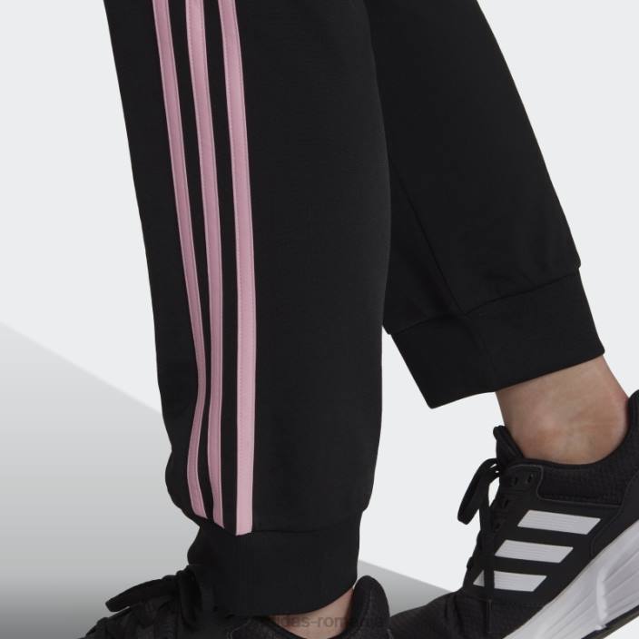 Adidas pantaloni de încălzire primegreen essentials, subțiri, conici, cu 3 dungi, roz adevărat femei negru/roz adevărat 2JBN9923