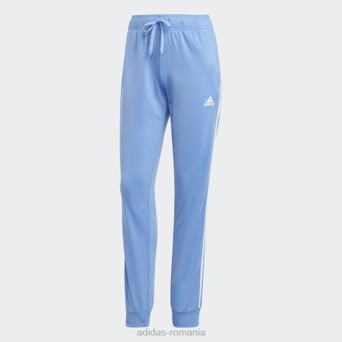 Adidas pantaloni de sport subțiri, conici, cu 3 dungi, pentru încălzire primegreen essentials femei albastru alb 2JBN9652