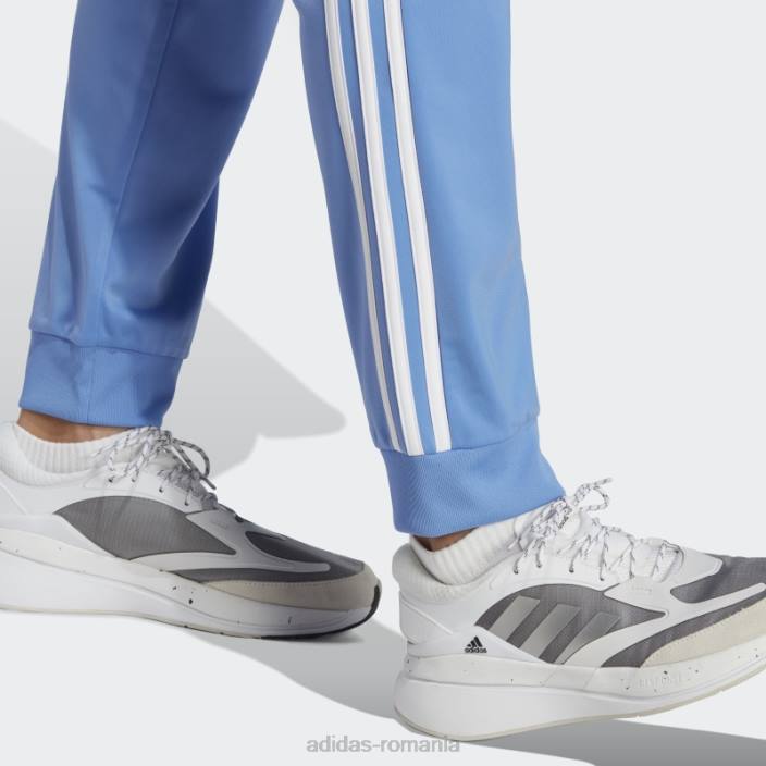 Adidas pantaloni de sport subțiri, conici, cu 3 dungi, pentru încălzire primegreen essentials femei albastru alb 2JBN9652