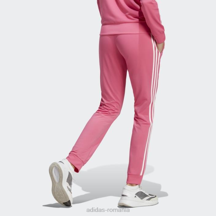 Adidas pantaloni de sport subțiri, conici, cu trei dungi, pentru încălzire, magenta primegreen essentials femei magenta/alb 2JBN9689