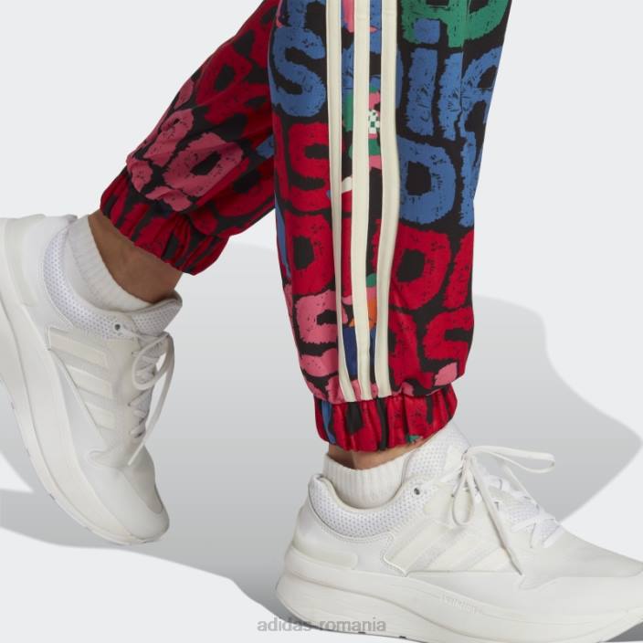 Adidas pantaloni de sport x farm rio negri femei negru/stacojiu 2JBN9897