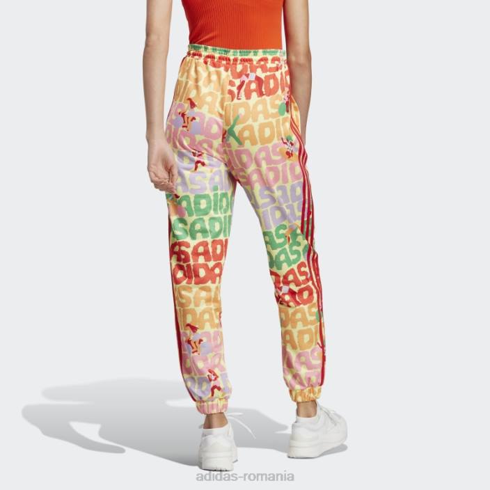Adidas pantaloni de sport x farm rio perla citrin moda femei perlat citrin/rosu 2JBN9559