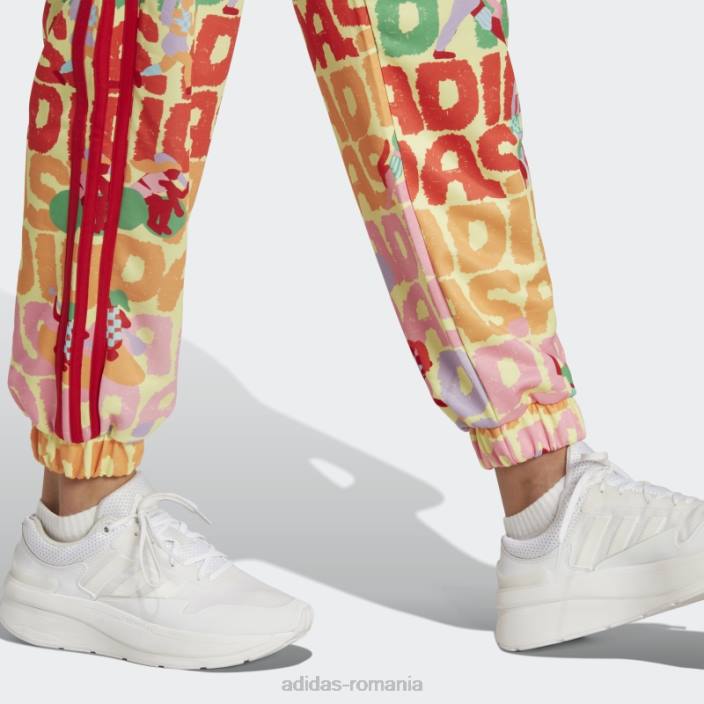 Adidas pantaloni de sport x farm rio perla citrin moda femei perlat citrin/rosu 2JBN9559