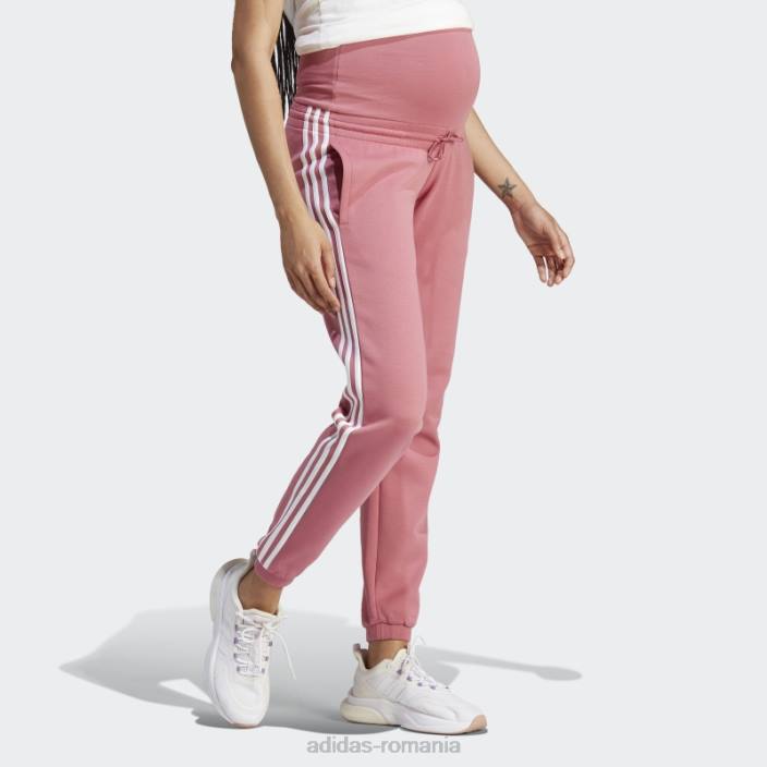 Adidas pantaloni de trening de maternitate roz adidas femei roz/alb 2JBN16704