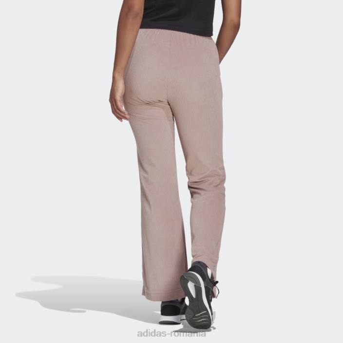 Adidas pantaloni evazați cu picior evazat în velur cu nervuri mov hyperglam fashion femei Violet 2JBN2741