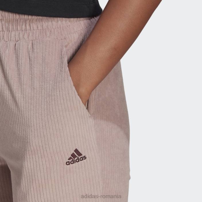 Adidas pantaloni evazați cu picior evazat în velur cu nervuri mov hyperglam fashion femei Violet 2JBN2741