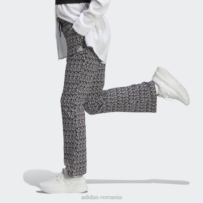 Adidas pantaloni evazați cu talie înaltă, negru fierbinte femei negru/multicolor/alb 2JBN9544