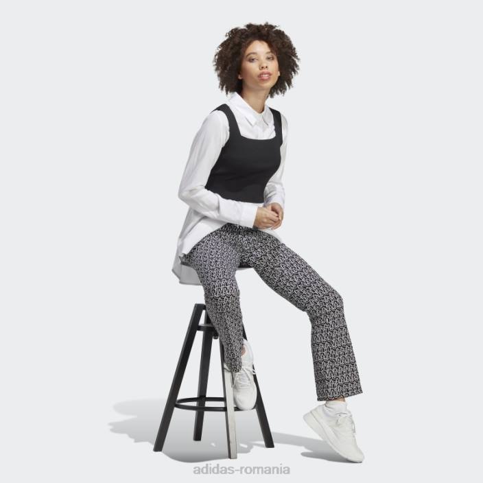 Adidas pantaloni evazați cu talie înaltă, negru fierbinte femei negru/multicolor/alb 2JBN9544