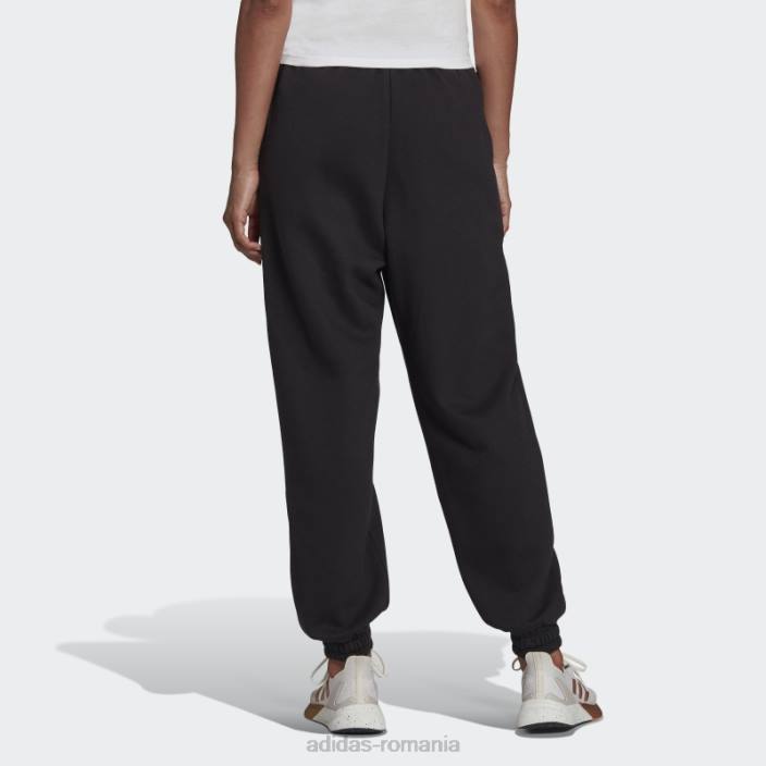 Adidas pantaloni fleece essentials studio negri femei alb negru 2JBN10526
