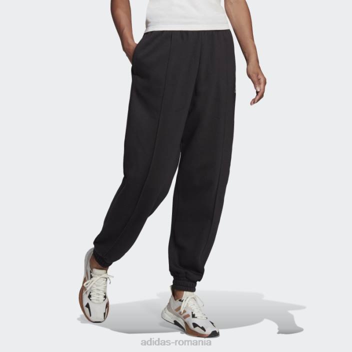 Adidas pantaloni fleece essentials studio negri femei alb negru 2JBN10526