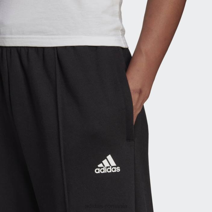 Adidas pantaloni fleece essentials studio negri femei alb negru 2JBN10526