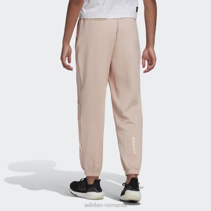 Adidas pantaloni fleece hyperglam roz vapor femei vapor roz 2JBN3221