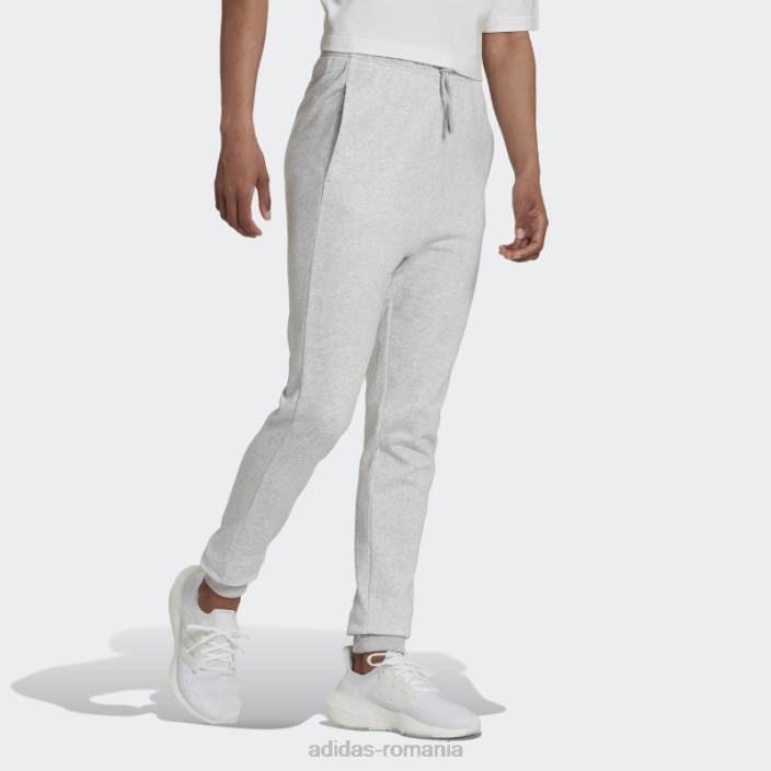 Adidas pantaloni gri deschis studio lounge cu talie înaltă femei erica gri deschis 2JBN10547