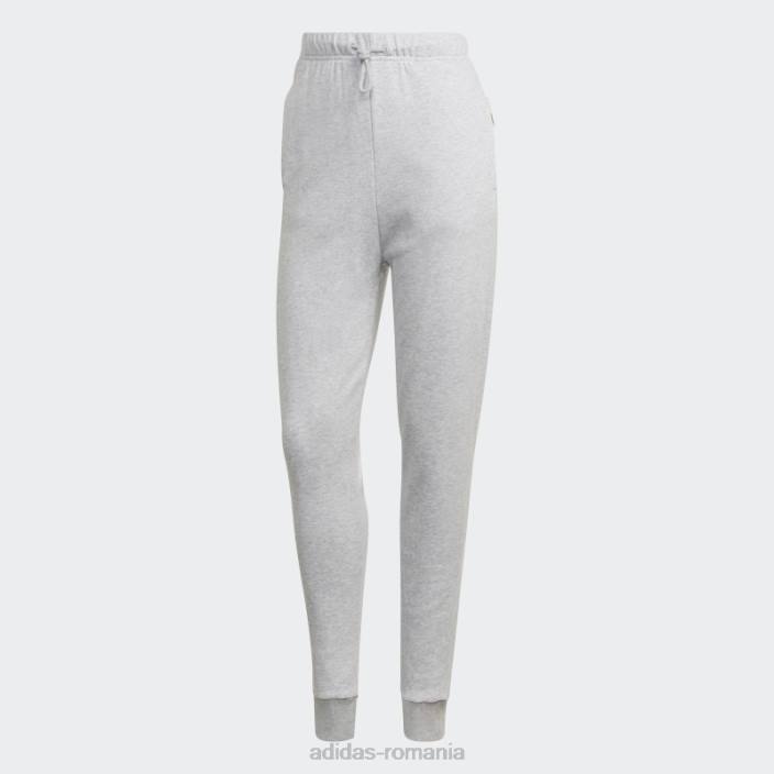 Adidas pantaloni gri deschis studio lounge cu talie înaltă femei erica gri deschis 2JBN10547