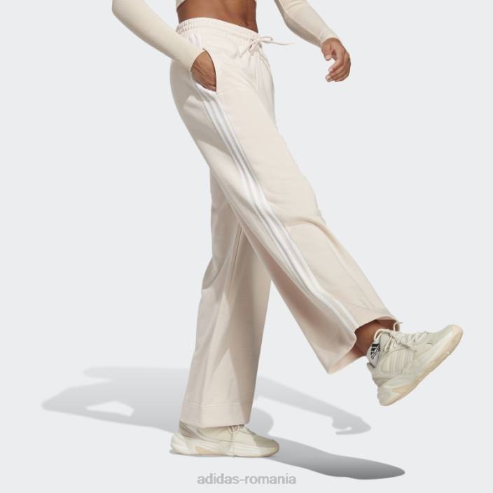 Adidas pantaloni largi cu 3 dungi french terry cuarț adidas femei cuarț/alb 2JBN9408