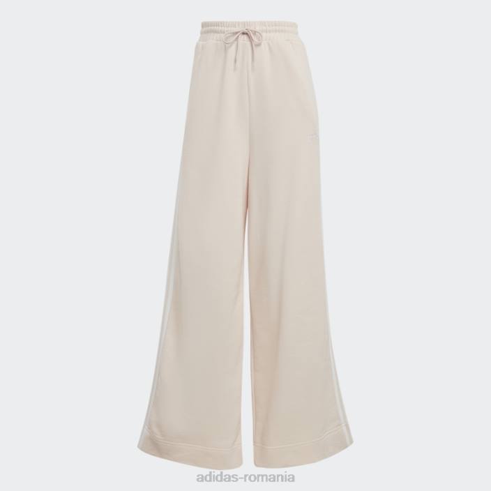 Adidas pantaloni largi cu 3 dungi french terry cuarț adidas femei cuarț/alb 2JBN9408