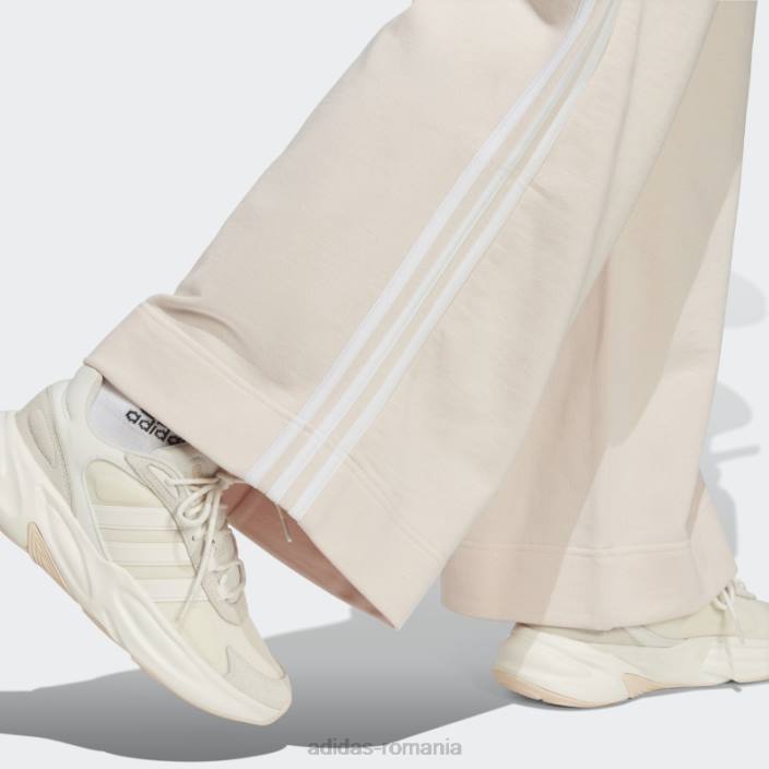 Adidas pantaloni largi cu 3 dungi french terry cuarț adidas femei cuarț/alb 2JBN9408
