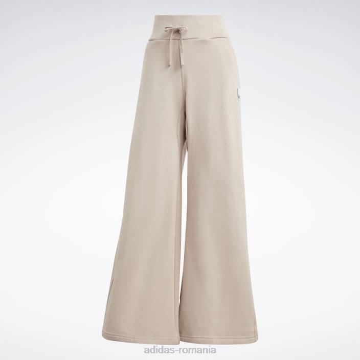Adidas pantaloni largi din fleece lounge taupe adidas femei taupe 2JBN9231