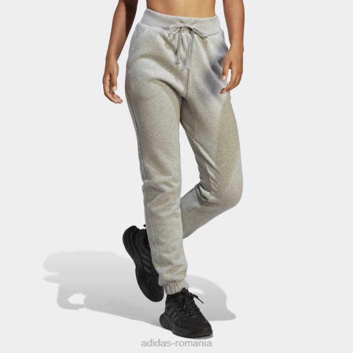 Adidas pantaloni lounge fleece gri mediu femei gri mediu 2JBN2395