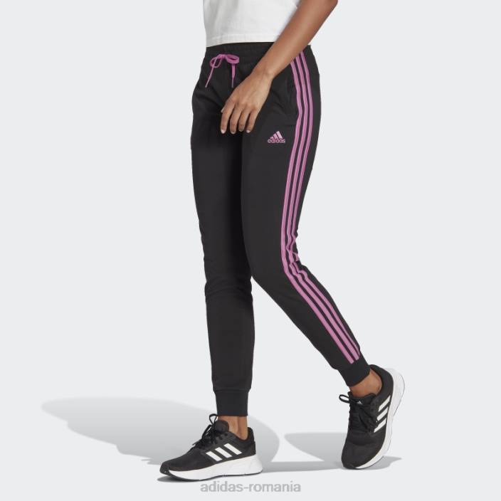 Adidas pantaloni negri cu 3 dungi adidas femei negru/liliac 2JBN9060