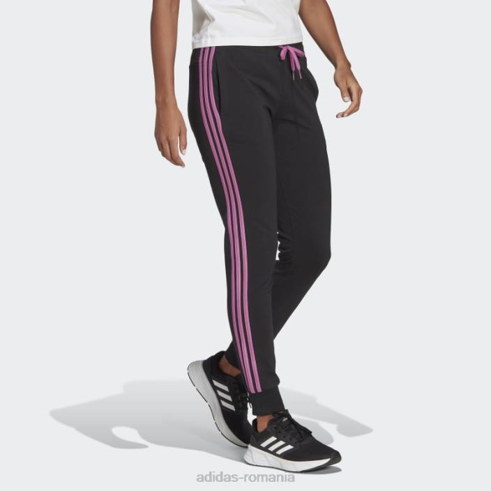 Adidas pantaloni negri cu 3 dungi adidas femei negru/liliac 2JBN9060