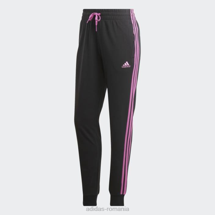 Adidas pantaloni negri cu 3 dungi adidas femei negru/liliac 2JBN9060