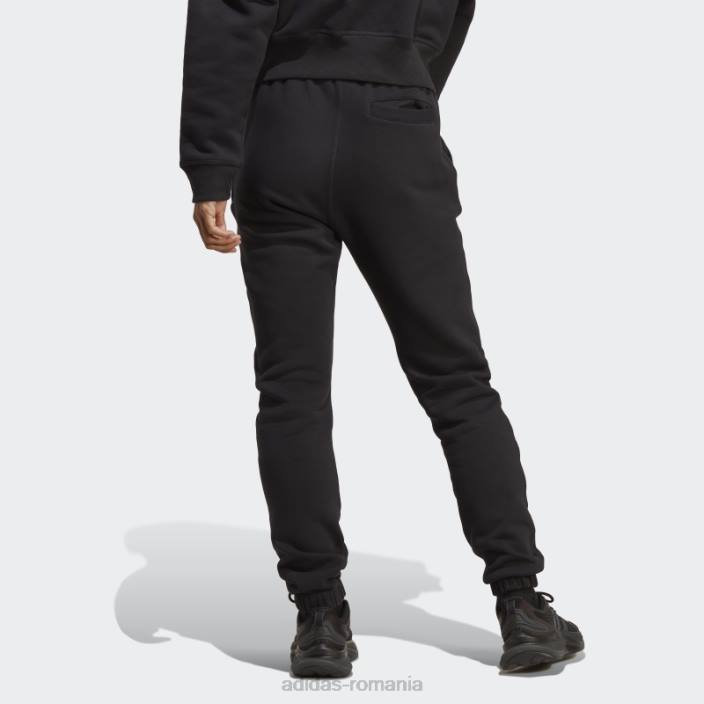Adidas pantaloni negri din fleece lounge eleganti femei negru 2JBN8962