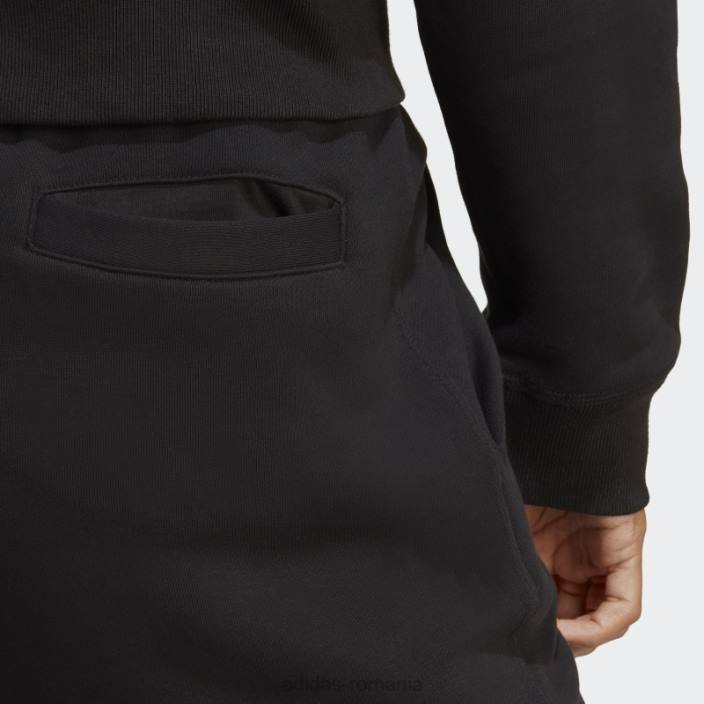 Adidas pantaloni negri din fleece lounge eleganti femei negru 2JBN8962