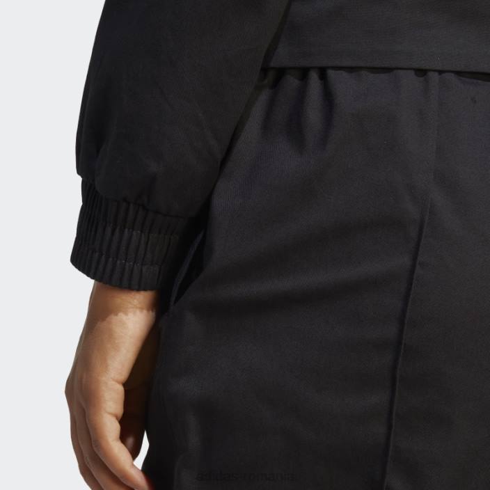 Adidas pantaloni negri largi, cu grafică inspirată de cristale vindecătoare femei alb negru 2JBN8974