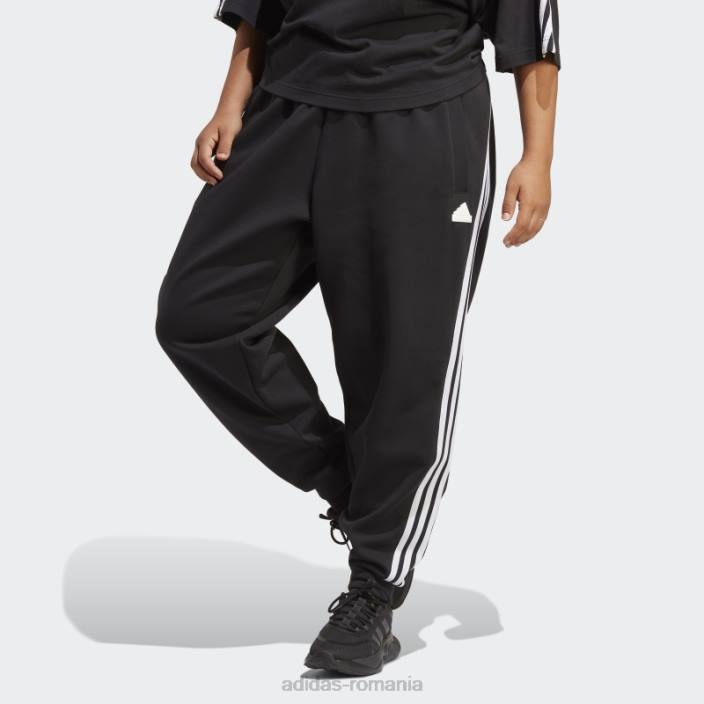 Adidas pantaloni obișnuiți cu 3 dungi (plus mărime) femei negru 2JBN2435