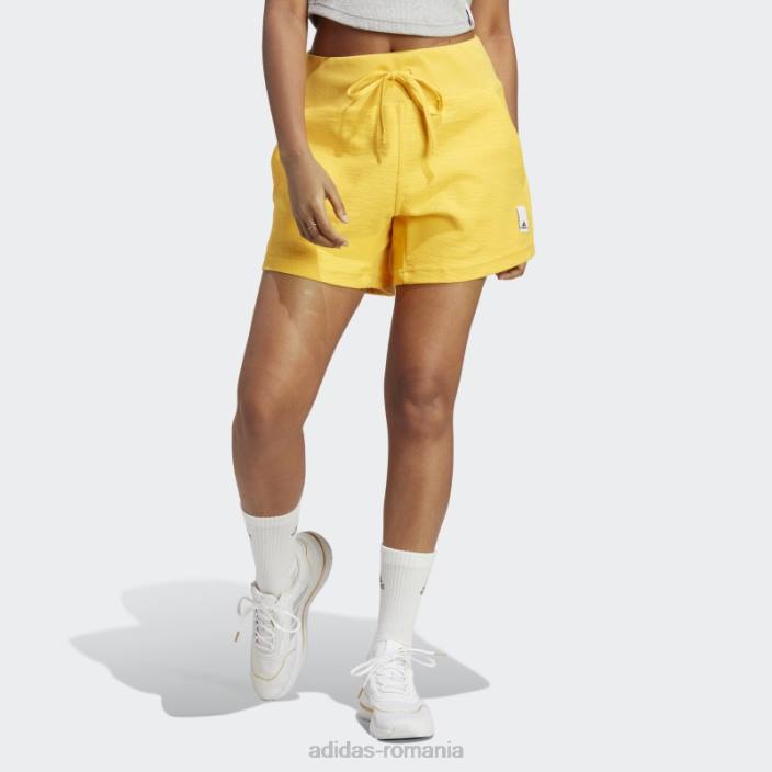 Adidas pantaloni scurți aurii lounge terry loop femei aur 2JBN9605
