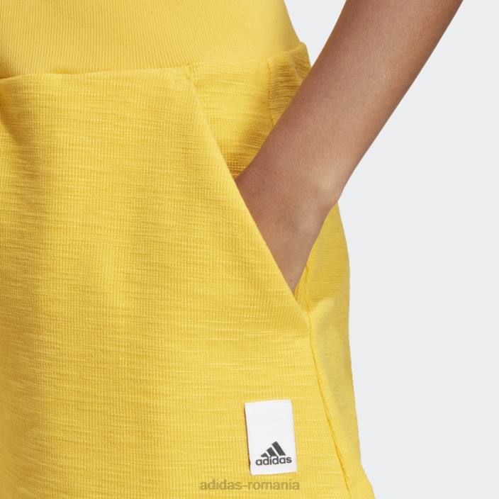 Adidas pantaloni scurți aurii lounge terry loop femei aur 2JBN9605