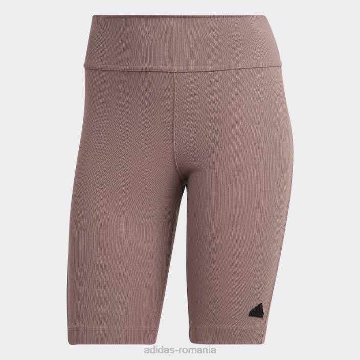 Adidas pantaloni scurți biker cu coaste violet femei violet/negru 2JBN3724