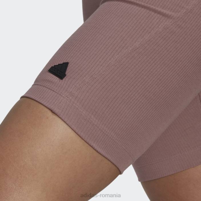 Adidas pantaloni scurți biker cu coaste violet femei violet/negru 2JBN3724