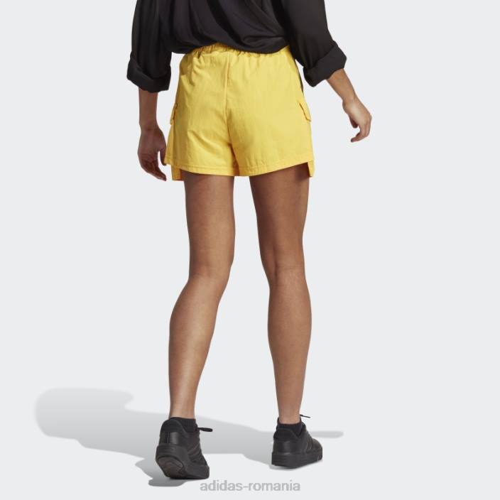 Adidas pantaloni scurți cargo țesuți de dans auriu femei auriu/negru 2JBN8837