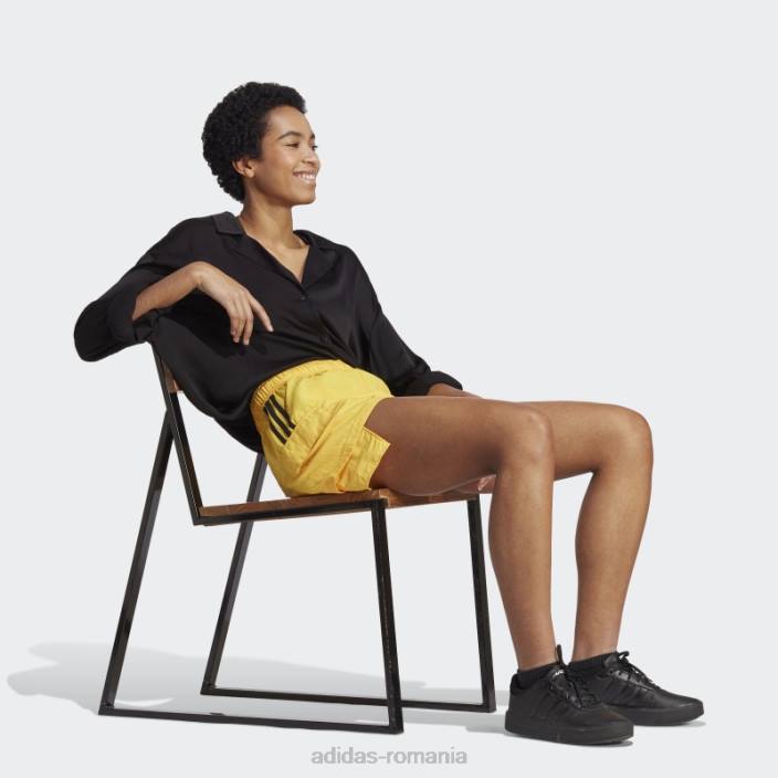 Adidas pantaloni scurți cargo țesuți de dans auriu femei auriu/negru 2JBN8837