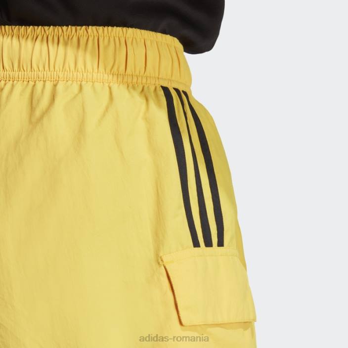 Adidas pantaloni scurți cargo țesuți de dans auriu femei auriu/negru 2JBN8837