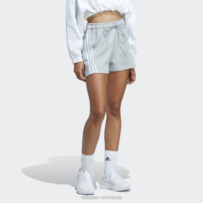 Adidas pantaloni scurți cu 3 dungi gri mediu viitor icons femei gri mediu 2JBN2597
