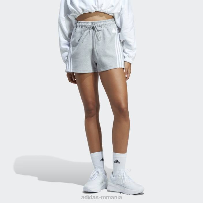 Adidas pantaloni scurți cu 3 dungi gri mediu viitor icons femei gri mediu 2JBN9310