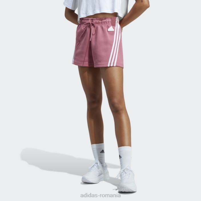 Adidas pantaloni scurți cu 3 dungi icoane viitoare roz femei roz 2JBN9322