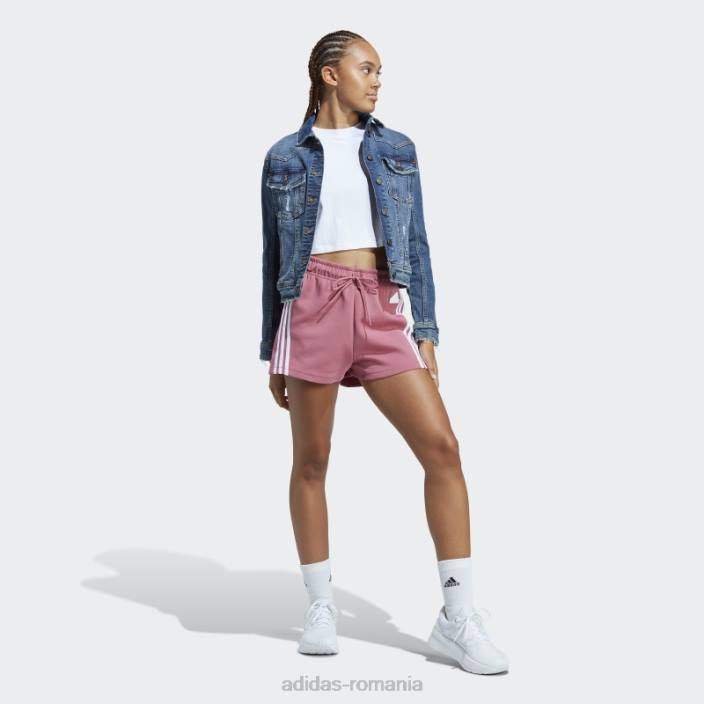 Adidas pantaloni scurți cu 3 dungi icoane viitoare roz femei roz 2JBN9322