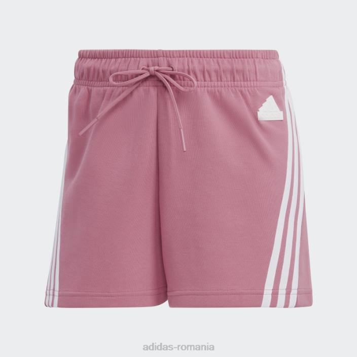 Adidas pantaloni scurți cu 3 dungi icoane viitoare roz femei roz 2JBN9322