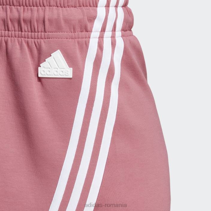Adidas pantaloni scurți cu 3 dungi icoane viitoare roz femei roz 2JBN9322